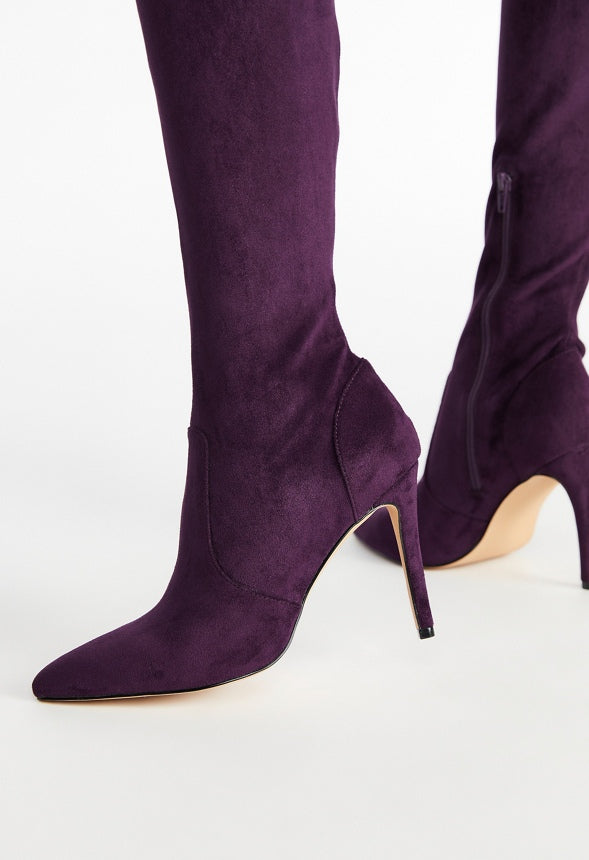 Ysabel Over-The-Knee Stiletto Boot Acai Purple