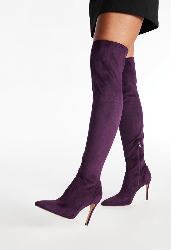 Ysabel Over-The-Knee Stiletto Boot Acai Purple
