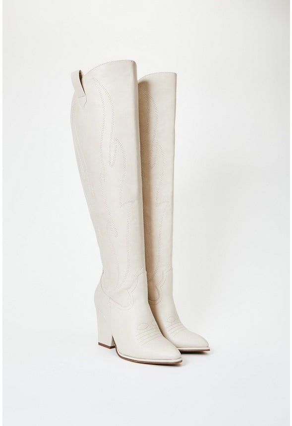 Phoenix Heeled Boot Bone