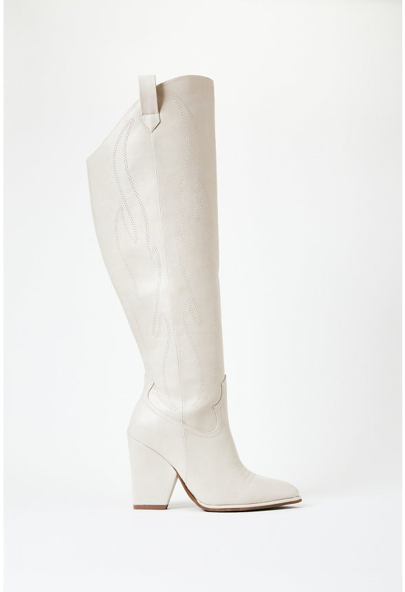 Phoenix Heeled Boot Bone