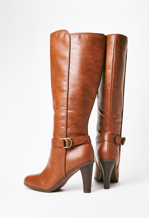 Dallas Heeled Boot Leather Brown