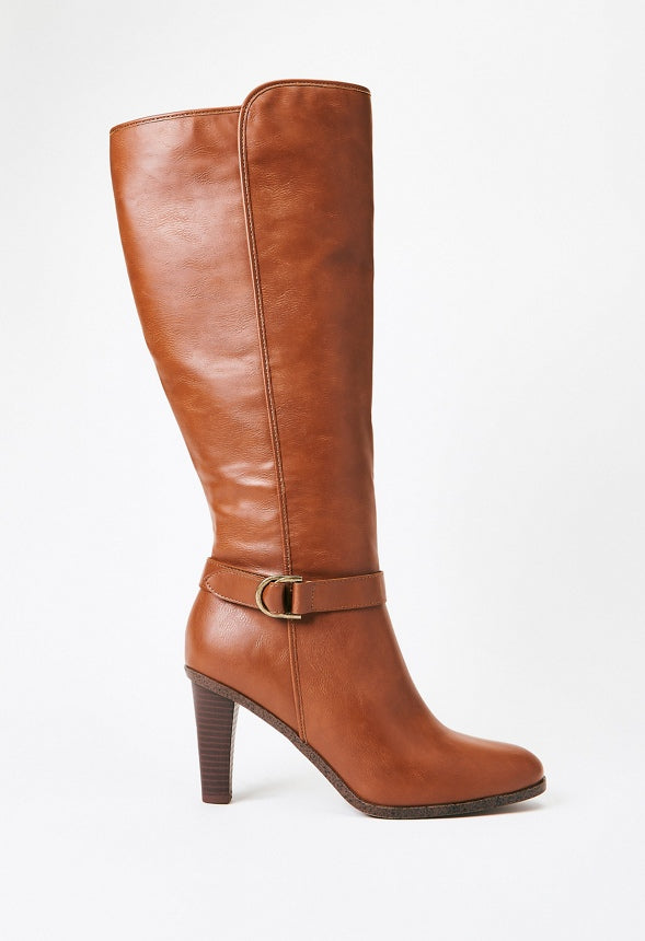 Dallas Heeled Boot Leather Brown