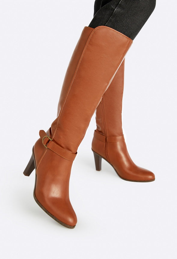 Dallas Heeled Boot Leather Brown