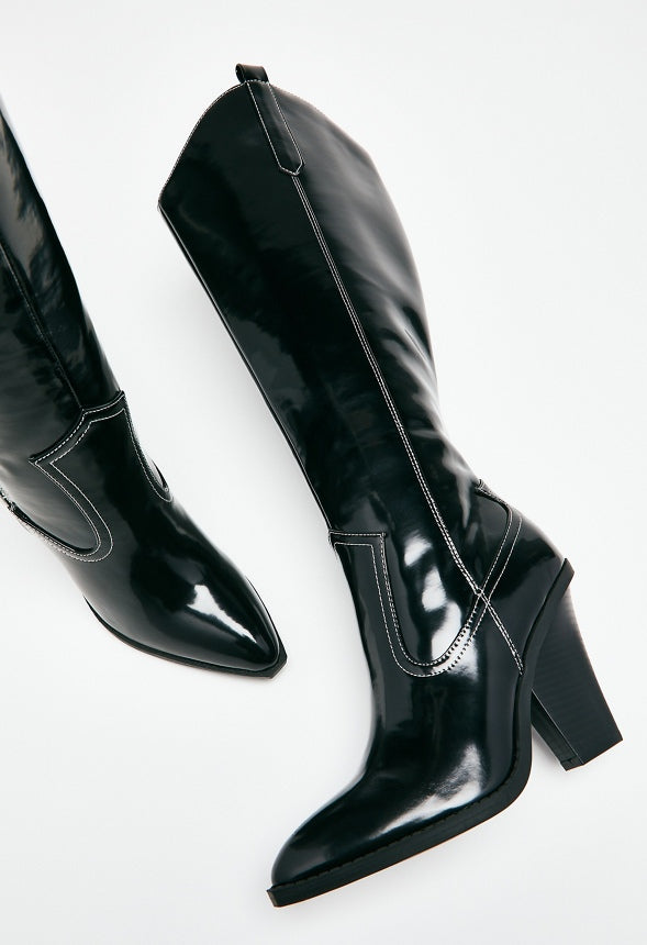 Bella Heeled Boot Black