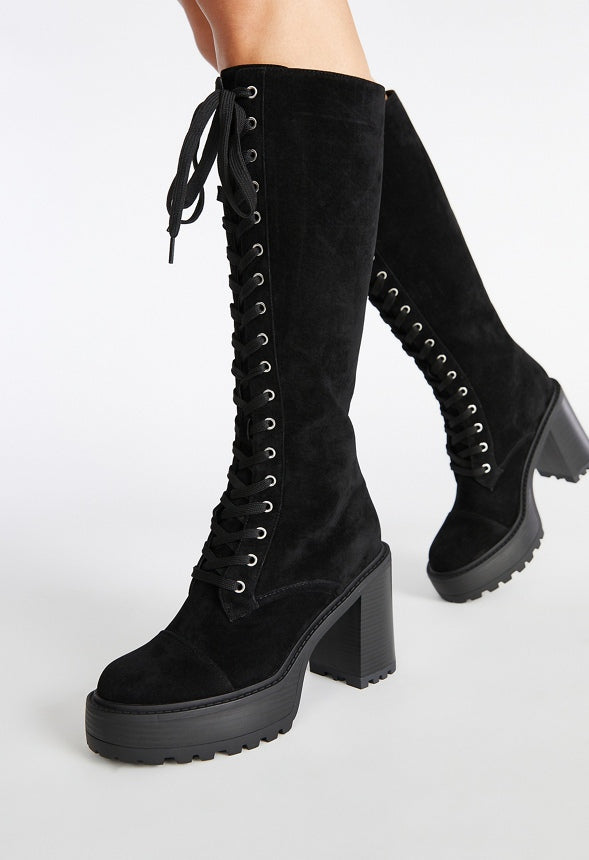 Kitt Heeled Boot Black Caviar