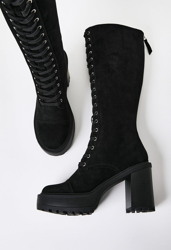 Kitt Heeled Boot Black Caviar