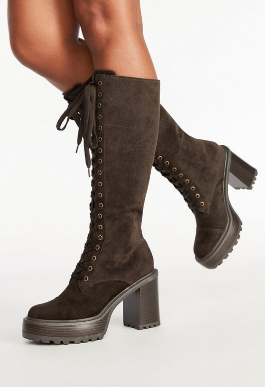 Kitt Heeled Boot Coffee