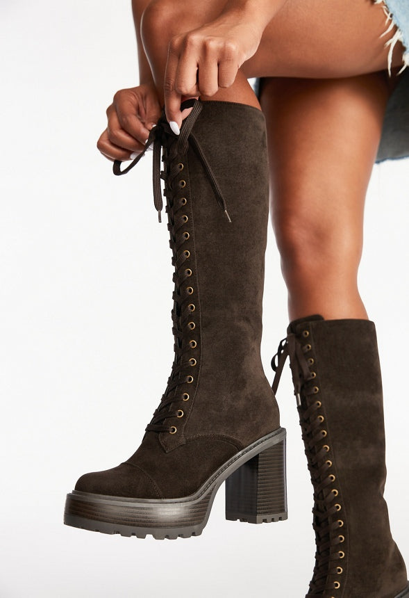 Kitt Heeled Boot Coffee