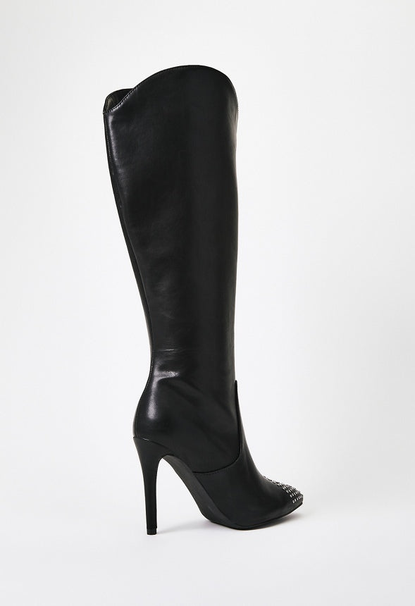 Paige Stiletto Boot Black Caviar