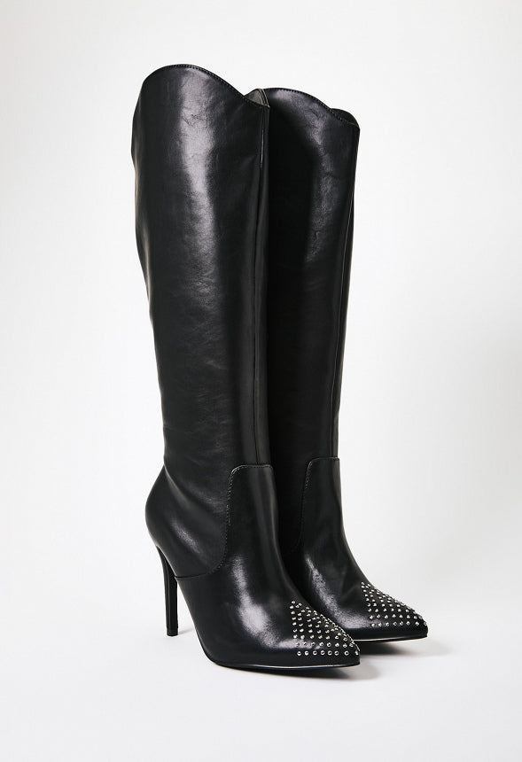 Paige Stiletto Boot Black Caviar