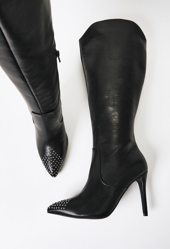 Paige Stiletto Boot Black Caviar