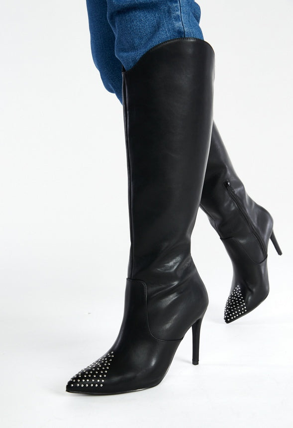 Paige Stiletto Boot Black Caviar