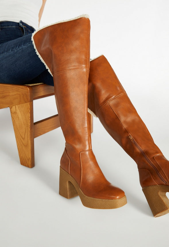 Parker Block Heeled Boot Whiskey