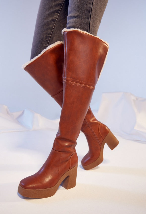 Parker Block Heeled Boot Whiskey