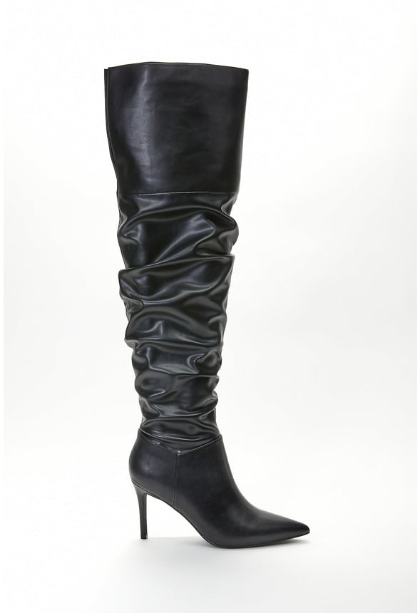 Shona Slouchy Stiletto Boot Black Caviar