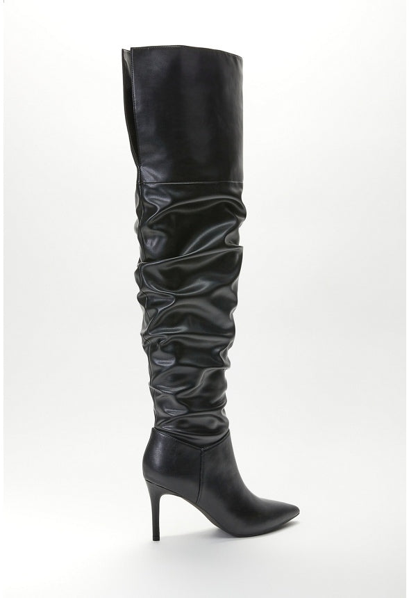 Shona Slouchy Stiletto Boot Black Caviar