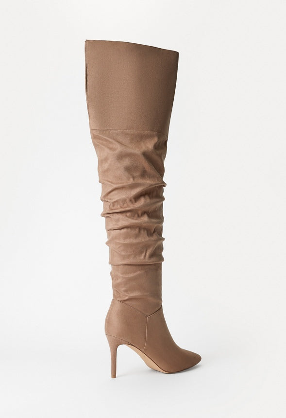Shona Slouchy Stiletto Boot Taupe