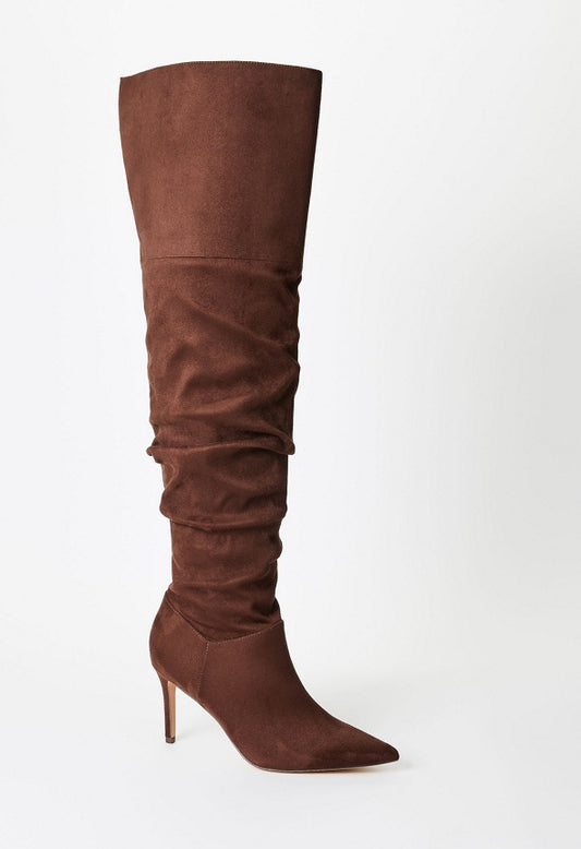 Shona Slouchy Stiletto Boot Cacao Brown