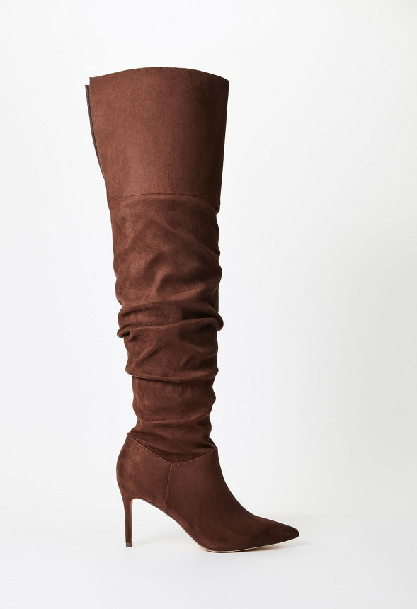 Shona Slouchy Stiletto Boot Cacao Brown