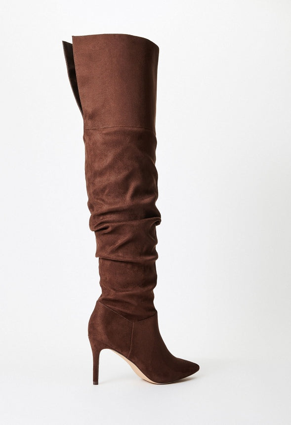 Shona Slouchy Stiletto Boot Cacao Brown