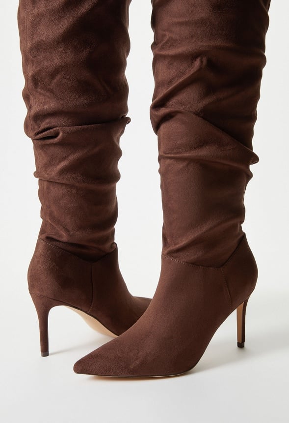Shona Slouchy Stiletto Boot Cacao Brown