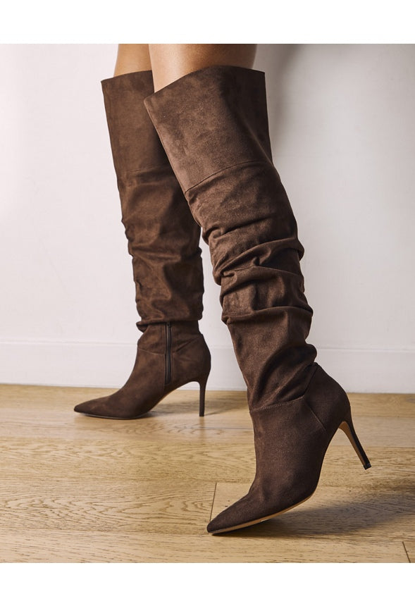 Shona Slouchy Stiletto Boot Cacao Brown