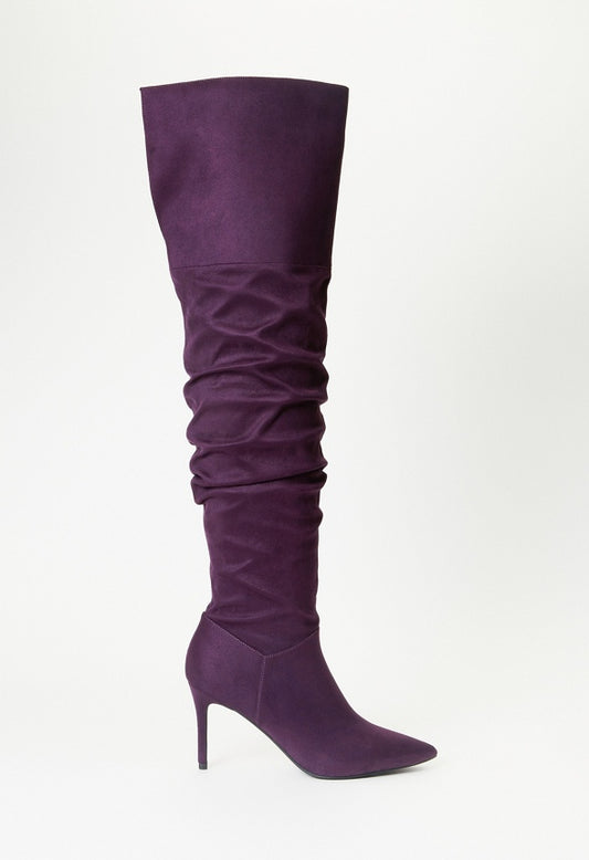 Shona Slouchy Stiletto Boot Plum Perfect