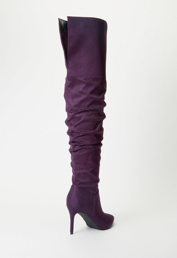 Shona Slouchy Stiletto Boot Plum Perfect