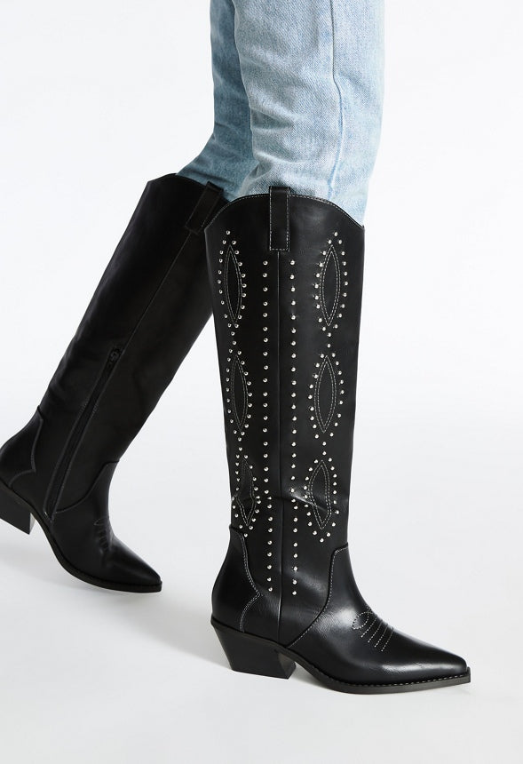 Casey Western Boot Black/ Stud
