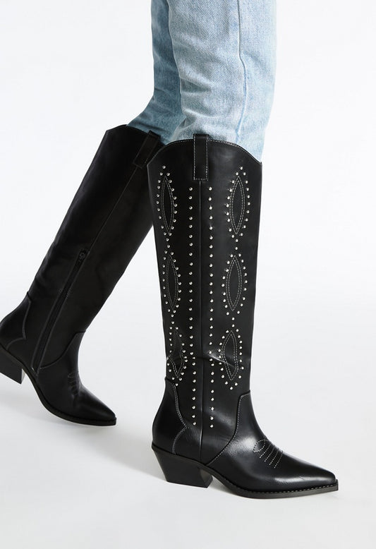 Casey Western Boot Black/ Stud