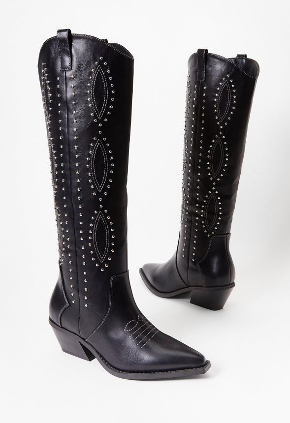 Casey Western Boot Black/ Stud