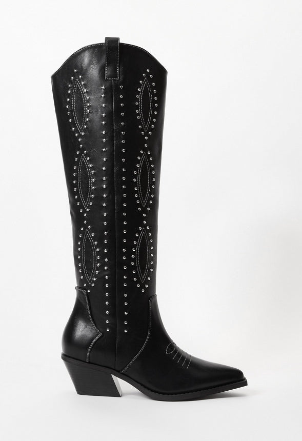 Casey Western Boot Black/ Stud