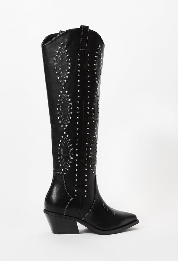 Casey Western Boot Black/ Stud