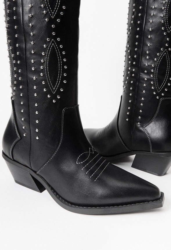 Casey Western Boot Black/ Stud