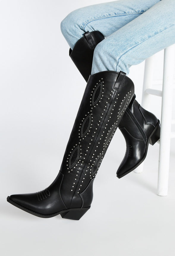 Casey Western Boot Black/ Stud