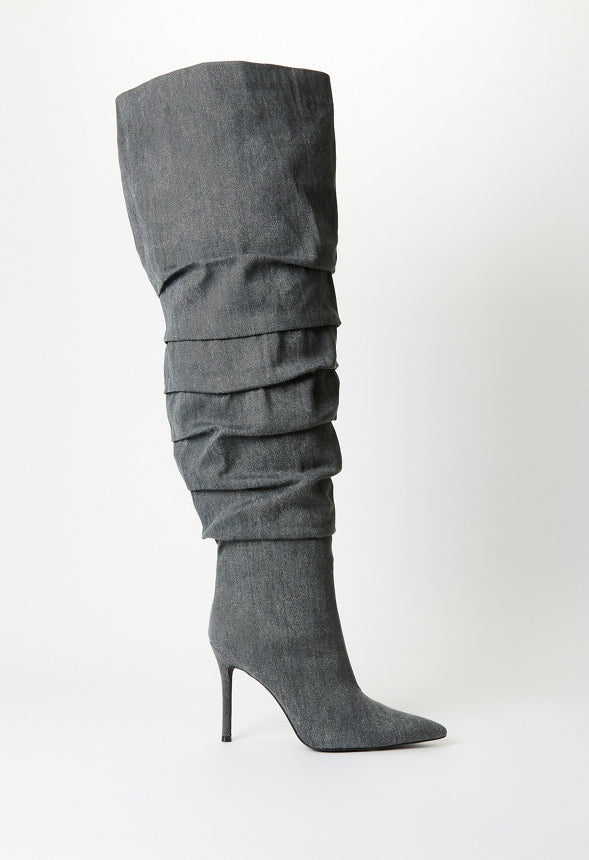Larissa Stiletto Boot Black Denim