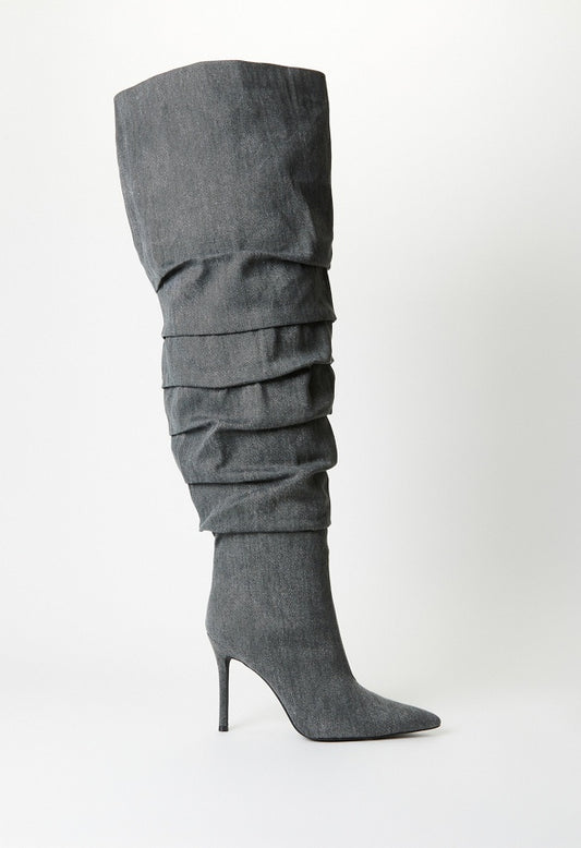 Larissa Stiletto Boot Black Denim