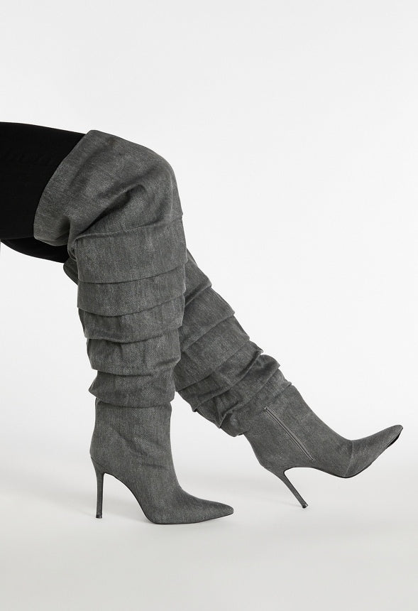 Larissa Stiletto Boot Black Denim