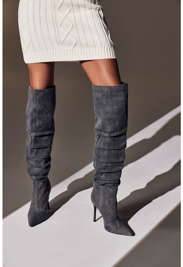 Larissa Stiletto Boot Black Denim