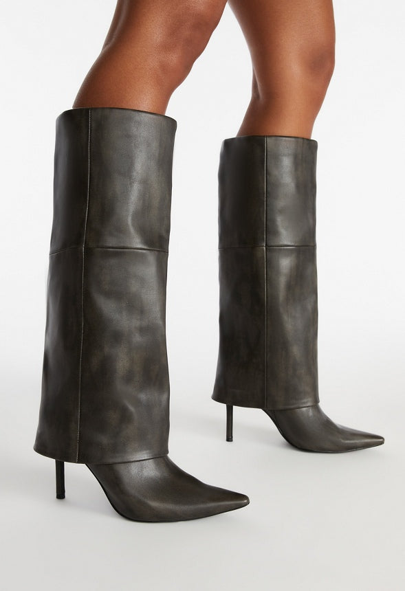 Sivan Stiletto Boot Distressed Black