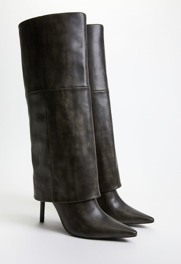 Sivan Stiletto Boot Distressed Black