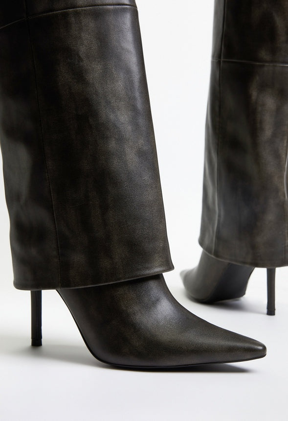 Sivan Stiletto Boot Distressed Black