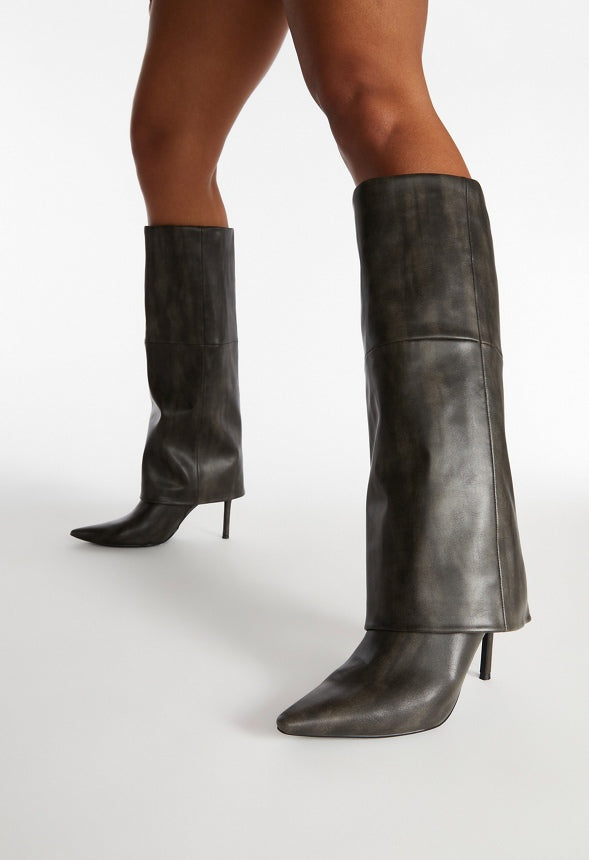Sivan Stiletto Boot Distressed Black