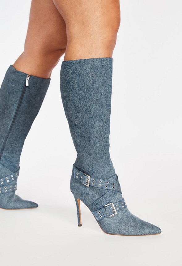 Kimmy Stiletto Boot Acid Blue