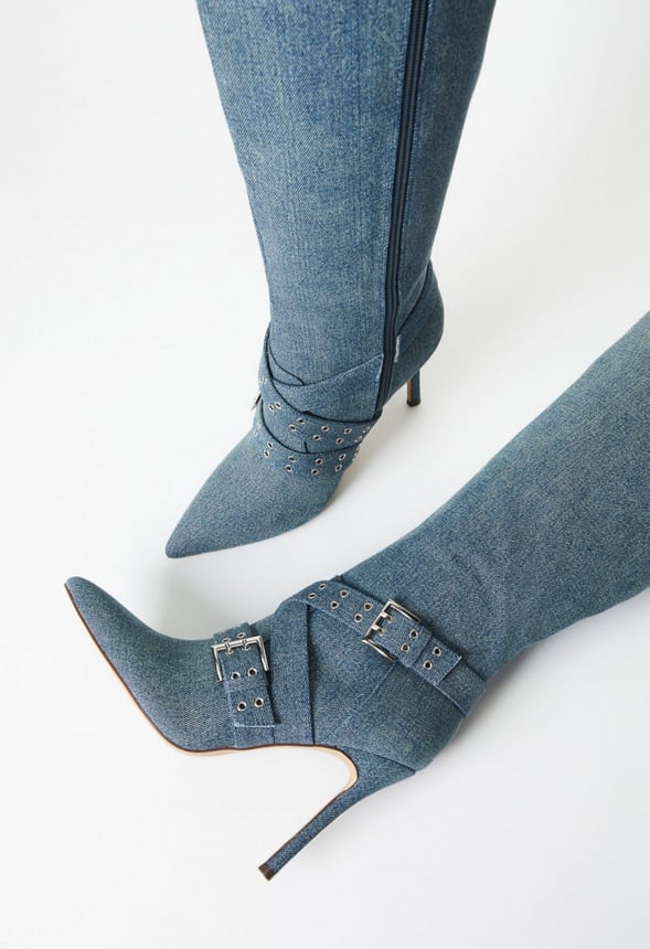 Kimmy Stiletto Boot Acid Blue