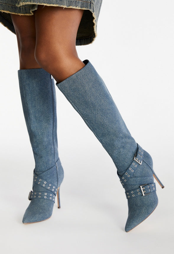 Kimmy Stiletto Boot Acid Blue
