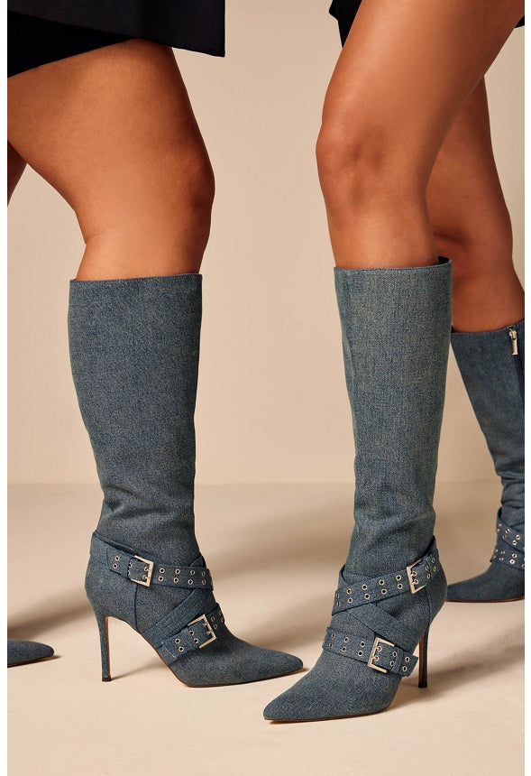 Kimmy Stiletto Boot Acid Blue