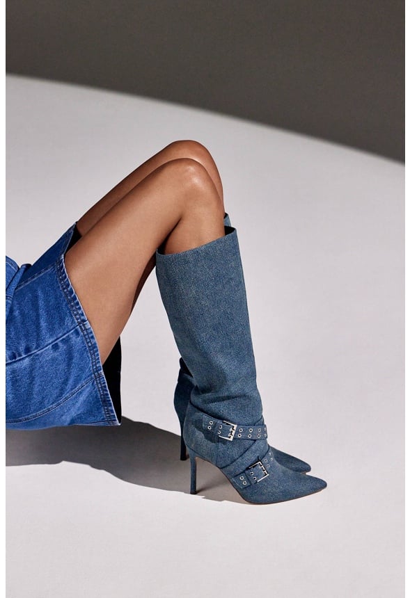 Kimmy Stiletto Boot Acid Blue