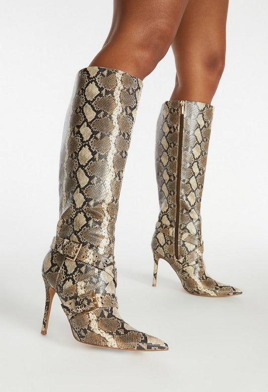 Kimmy Stiletto Boot Brown Multi