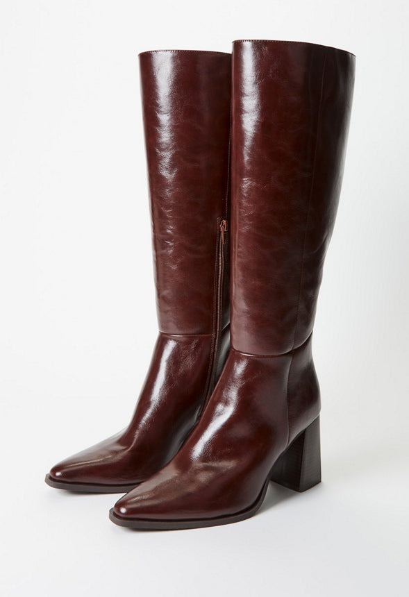 Caite Heeled Boot Chocolate Lab